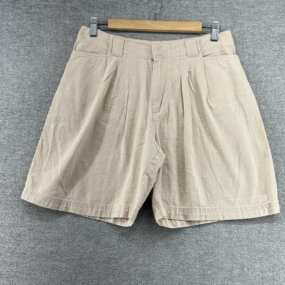 Free People Pleaded Shorts Size 4 Beige Casual 100% Cotton